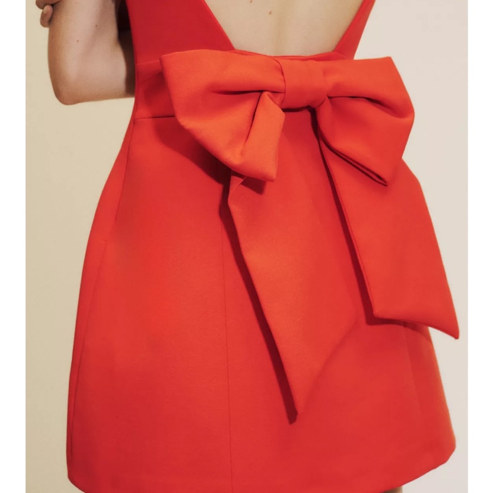 NWT Zara Mini Red Bow Dress